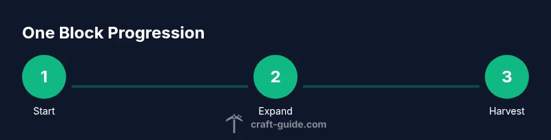 Process diagram showing progression in One Block Minecraft