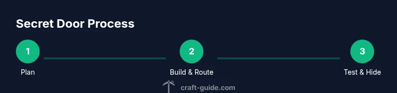 Infographic showing steps to build a hidden piston door in Minecraft