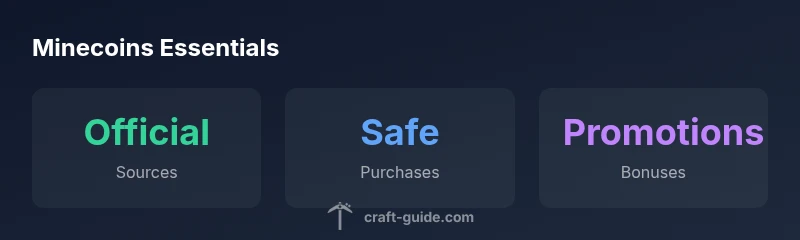 Infographic showing Minecoins sources: official purchases, promotions, bundles