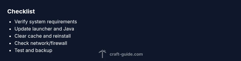 Infographic checklist for Minecraft install troubleshooting