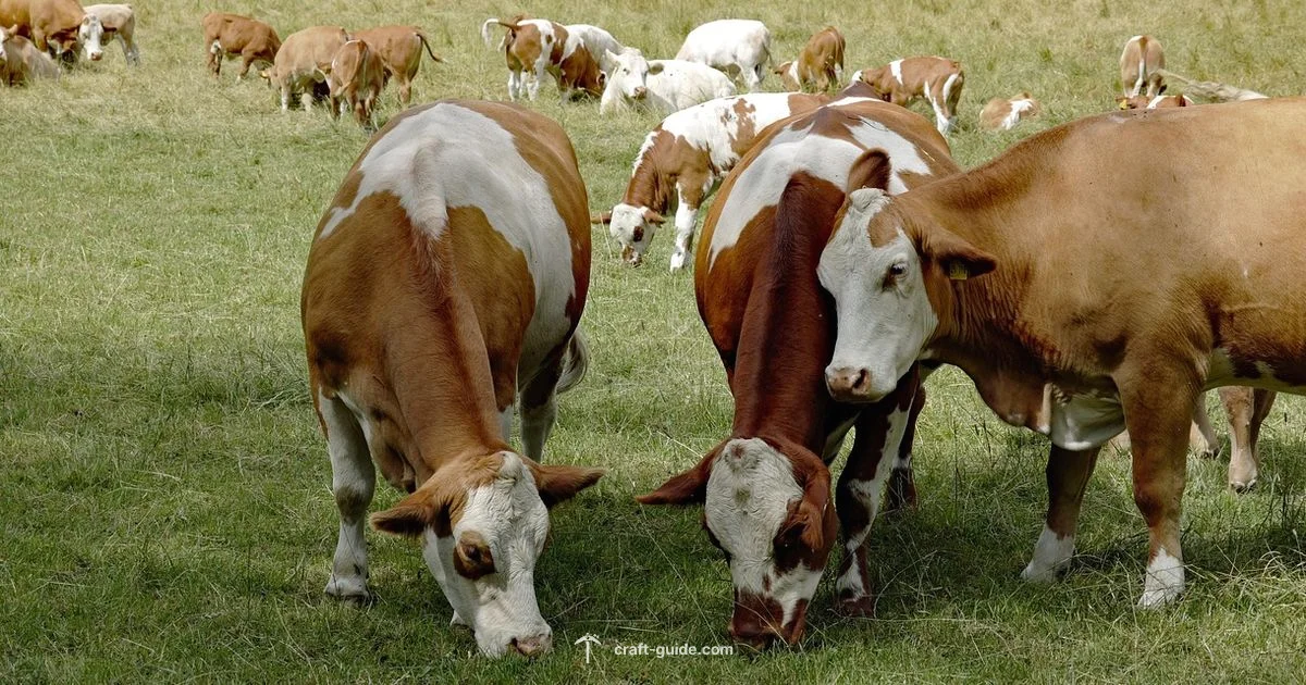 Cows and Grass in Minecraft - Craft Guide