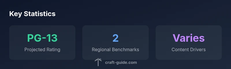 Infographic showing regional rating differences for a Minecraft movie