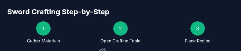 Infographic showing the sword crafting steps in Minecraft